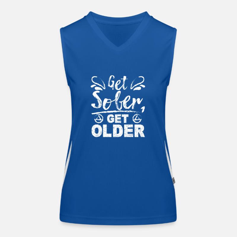 Sobriety Get sober get older Women's Functional Contrast Tank Top