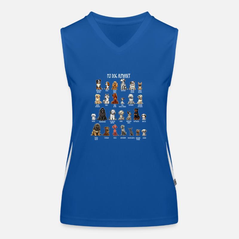 Dog alphabet Women's Functional Contrast Tank Top