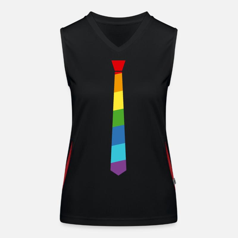 Arc-en-cravate - Drapeau - Drapeau - Gay Pride Débardeur respirant contrasté Femme