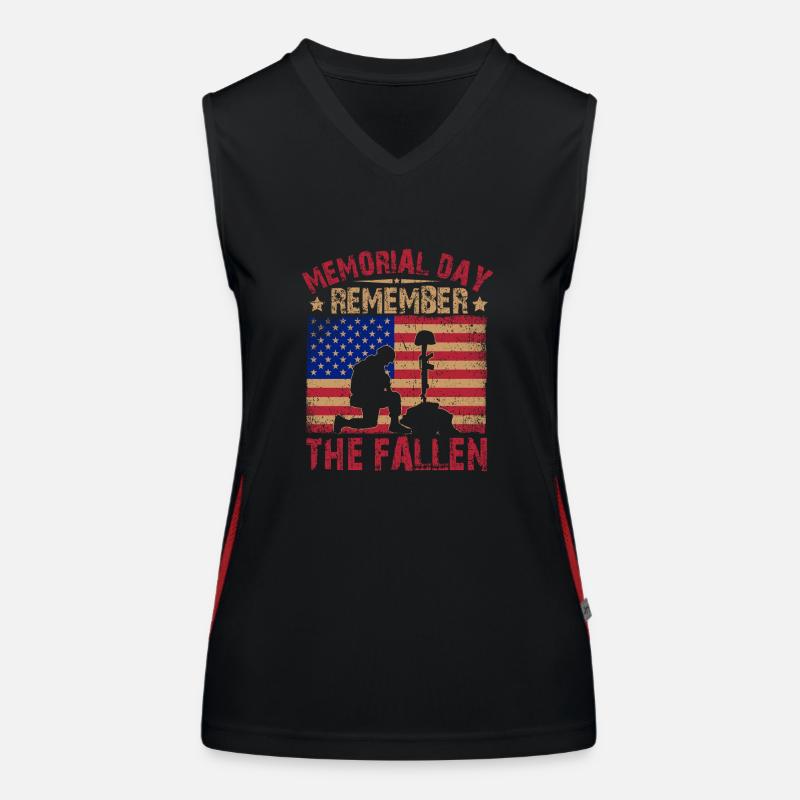 Memorial day Remember the Fallen Women's Functional Contrast Tank Top