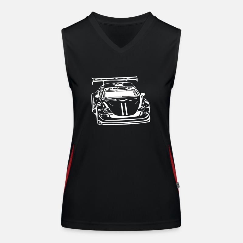 Voiture dans la voiture de course Vector version Débardeur respirant contrasté Femme