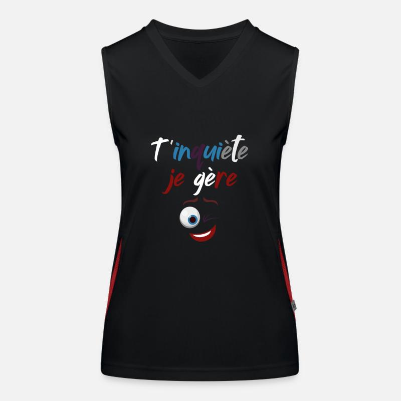 Don't worry I manage, Wink humor Women's Functional Contrast Tank Top