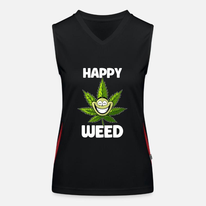 Happy Weed - Conception de chanvre Débardeur respirant contrasté Femme