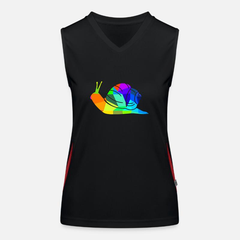 Schnecke Regenbogen Tiere Polygon Funktionelles Kontrast-Tank Top für Frauen
