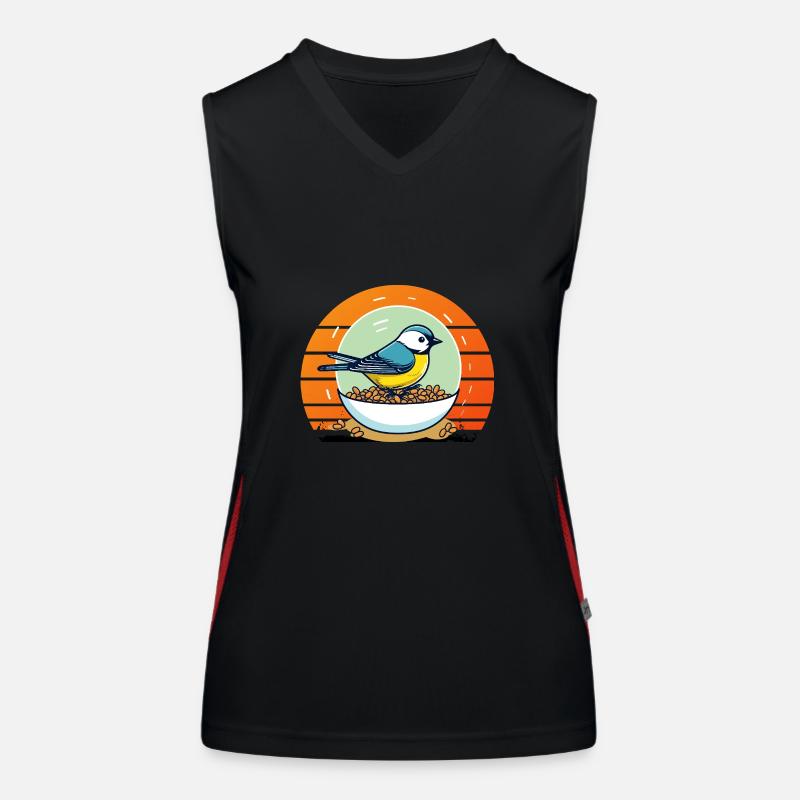 Bird Feeding Women's Functional Contrast Tank Top