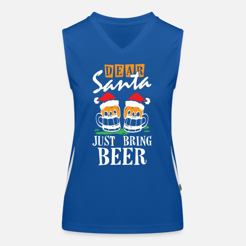 Cher Père Noël, apportez simplement de la bière Débardeur respirant contrasté Femme