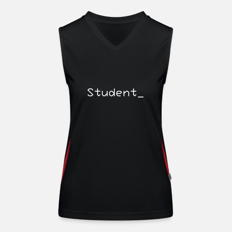 Student_ Logo White - Women's Functional Contrast Tank Top - black/red