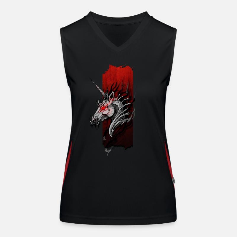 Schattengelassenheit: Dunkles Einhorn Funktionelles Kontrast-Tank Top für Frauen