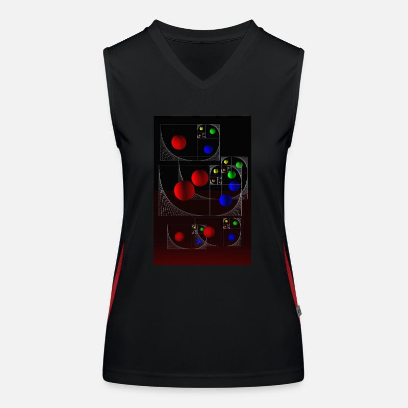 Fibonacci on black Funktionelles Kontrast-Tank Top für Frauen