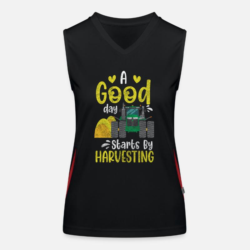Ernte Feldarbeiter Acker Funktionelles Kontrast-Tank Top für Frauen