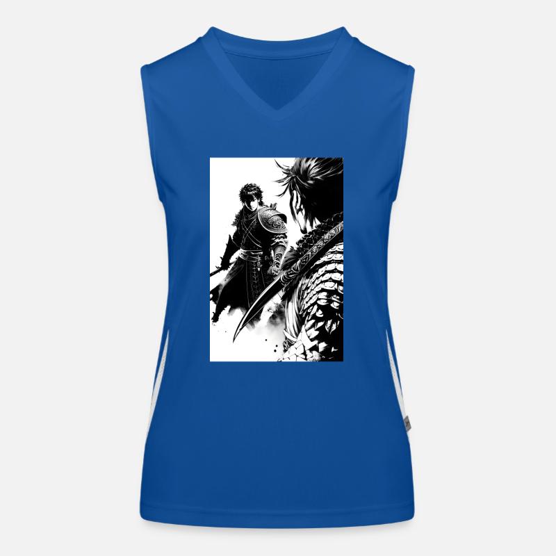 Samurai Schwarz und Weiß Design Funktionelles Kontrast-Tank Top für Frauen