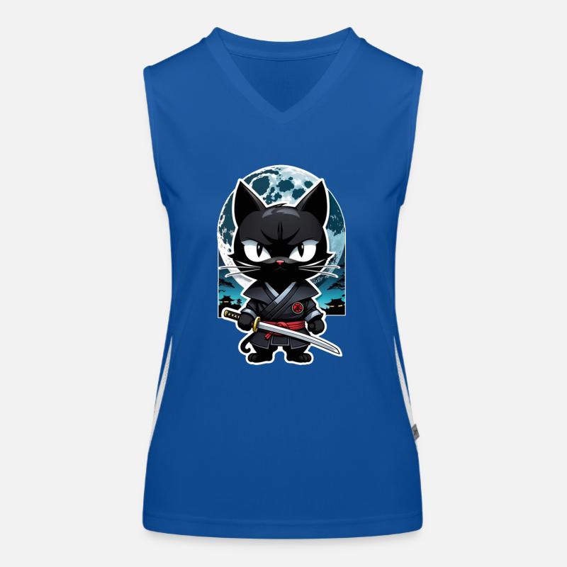Ninja Cat - Samurai Kitten Women's Functional Contrast Tank Top