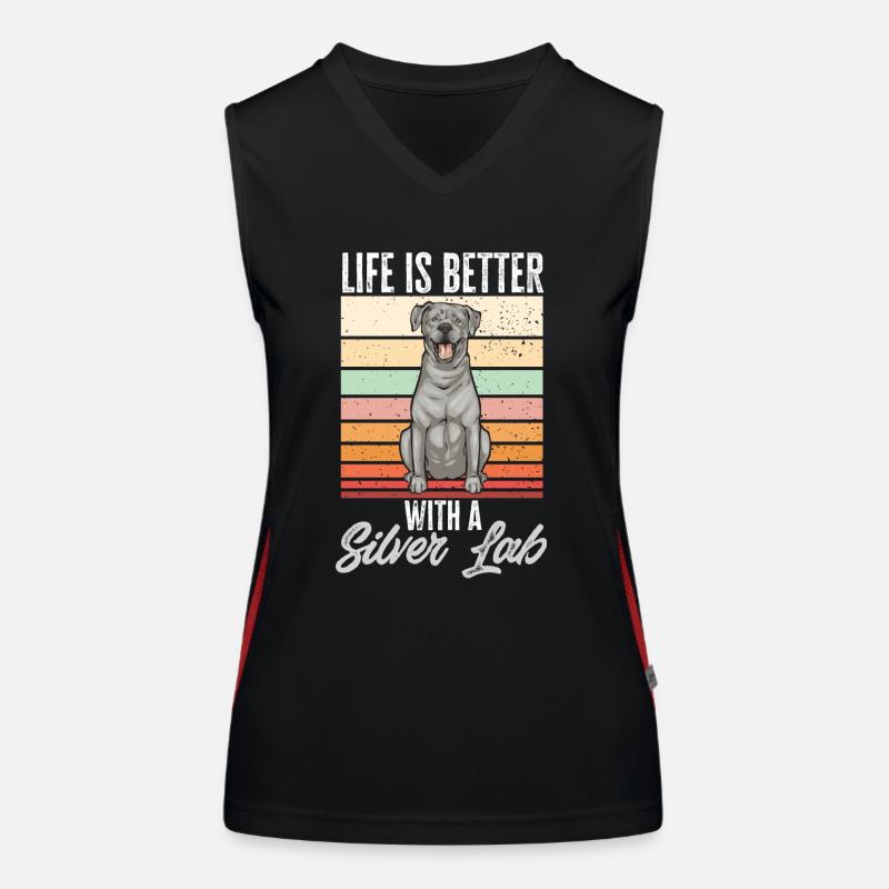 Silver Labrador Retriever Silver Lab Women's Functional Contrast Tank Top