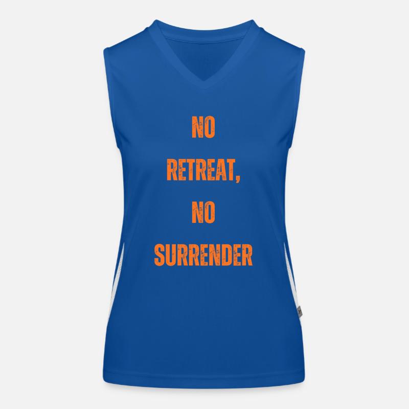 Pas de retraite, pas de reddition ! Débardeur respirant contrasté Femme