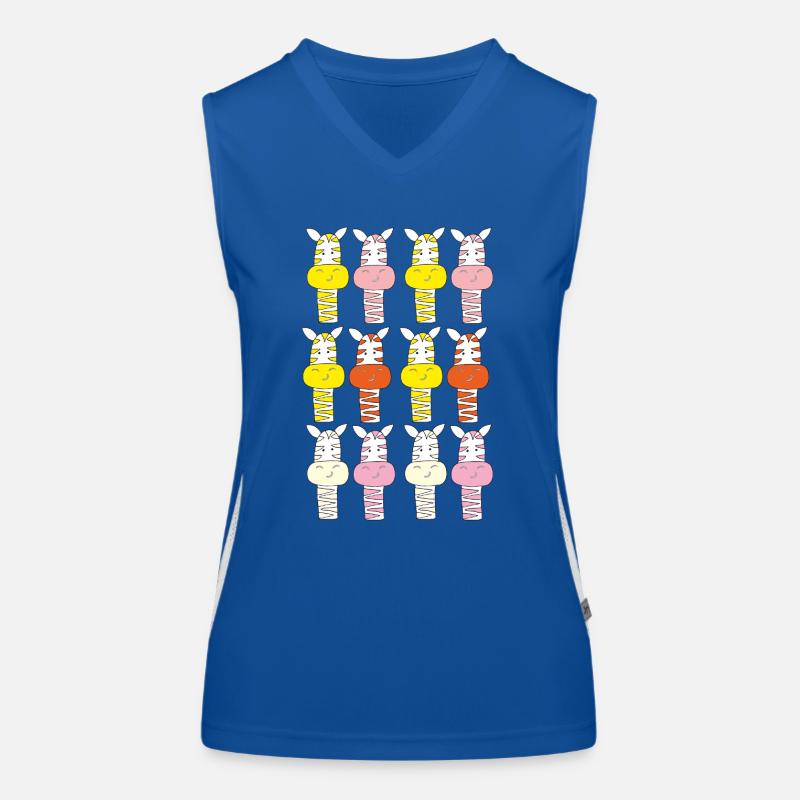 Zebra Pattern Women's Functional Contrast Tank Top