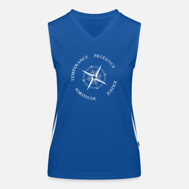 Vintage 4 Cardinal Virtues Compass Women's Functional Contrast Tank Top