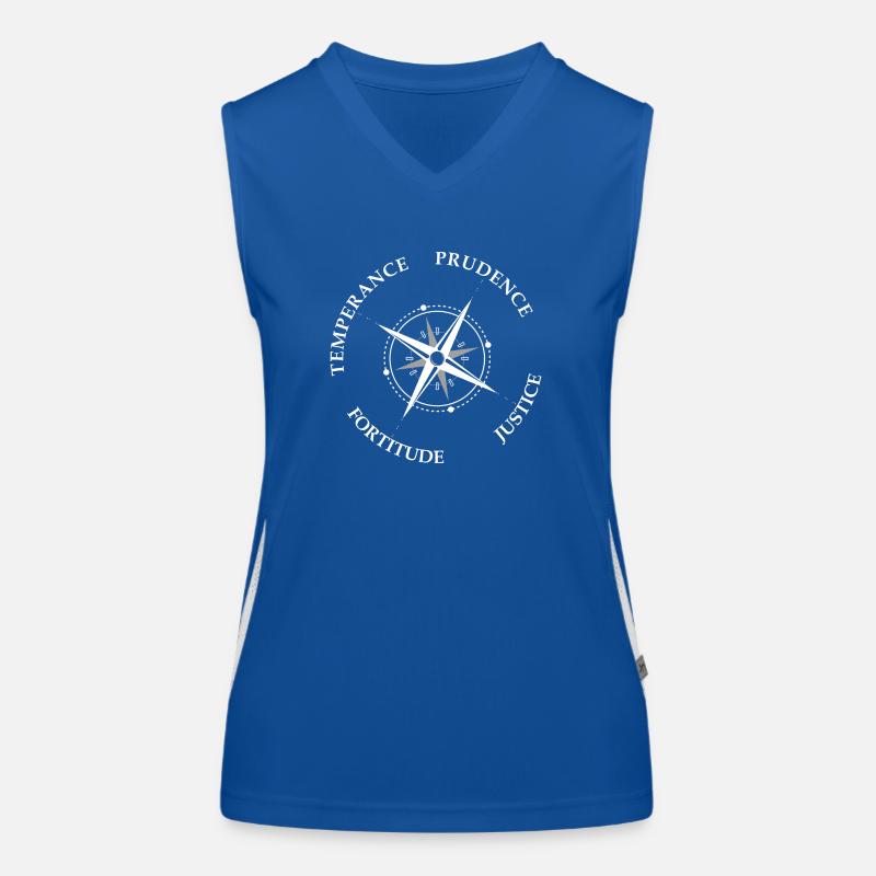4 Virtues Temperance Prudence Justice Fortitude Women's Functional Contrast Tank Top