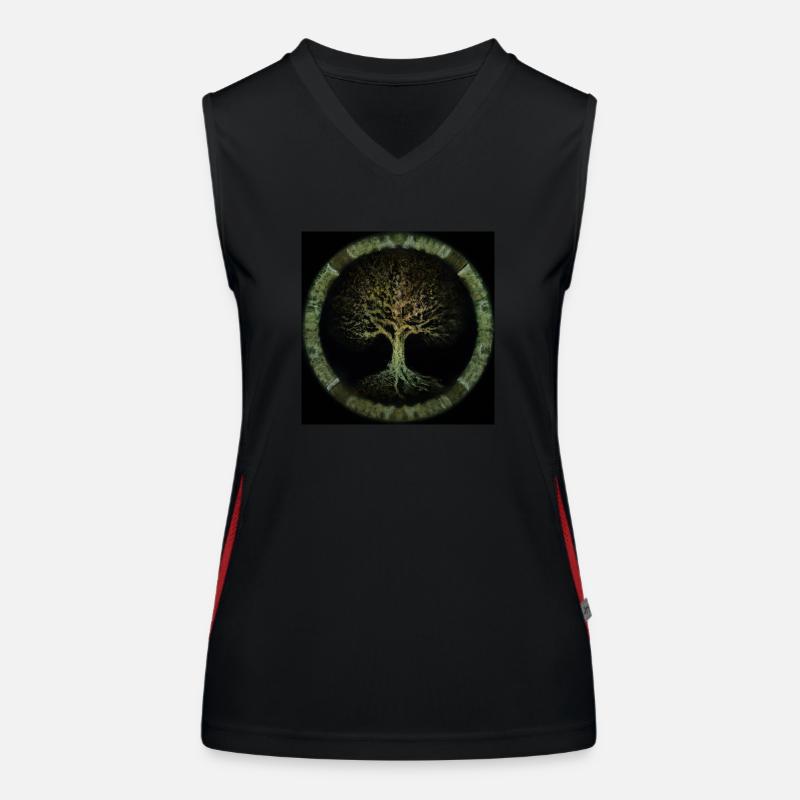 Keltischer Baum des Lebens Funktionelles Kontrast-Tank Top für Frauen