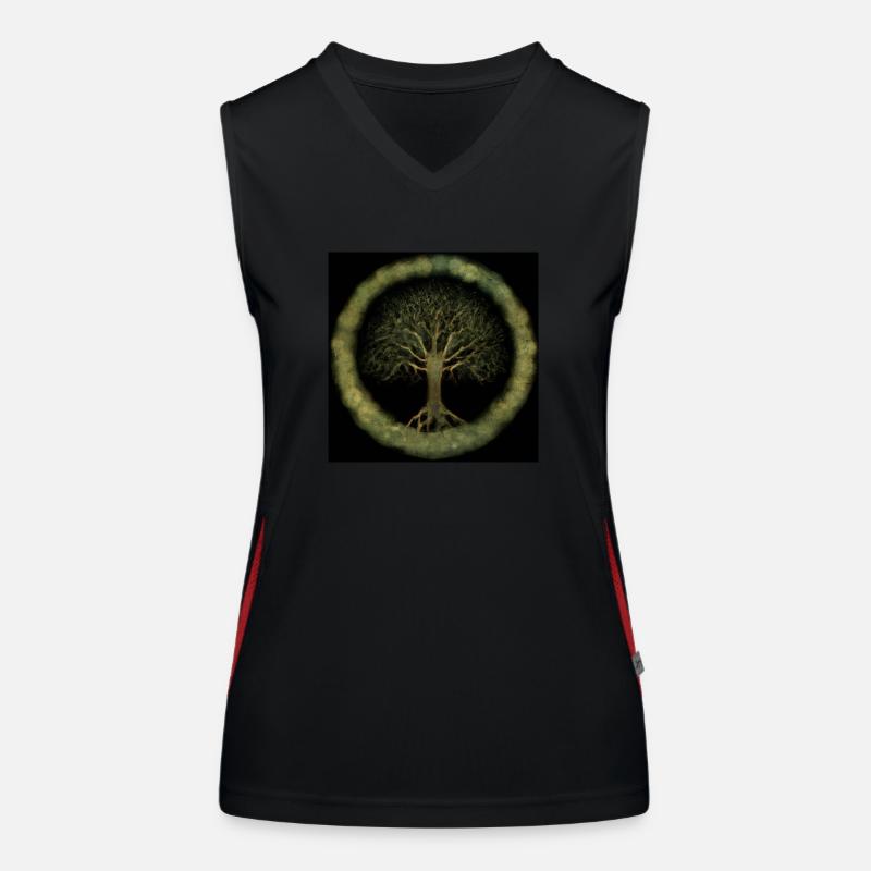 Keltischer Baum des Lebens Funktionelles Kontrast-Tank Top für Frauen