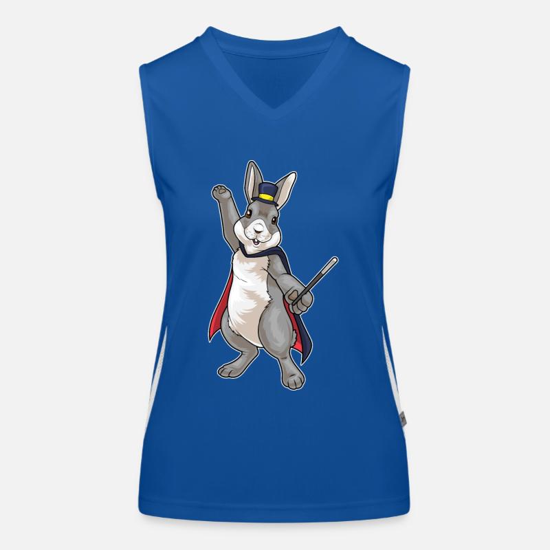 Hase Zauberer Zauberstab Funktionelles Kontrast-Tank Top für Frauen