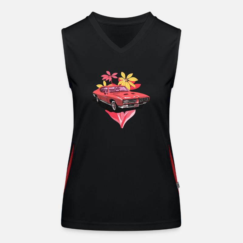Sportwagen Blume Sommer Geschenkidee Funktionelles Kontrast-Tank Top für Frauen