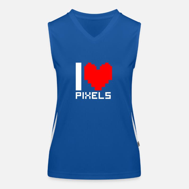 Ich Liebe Pixel Funktionelles Kontrast-Tank Top für Frauen