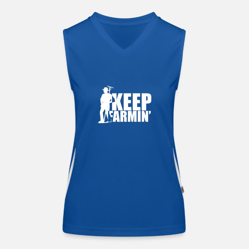 Keep farmin with rake - farmer with rake Women's Functional Contrast Tank Top