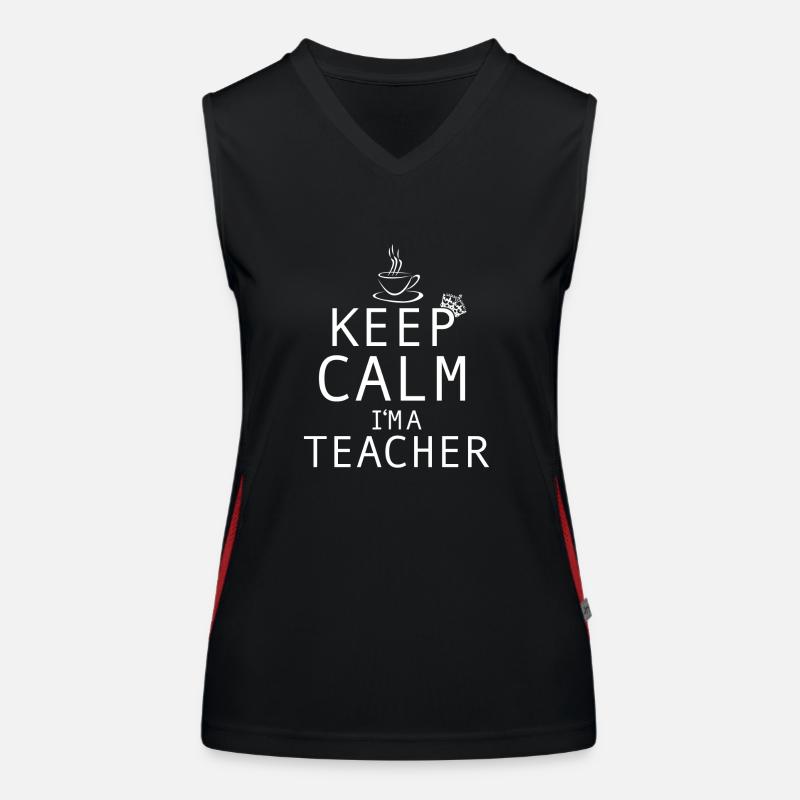 Lehrer Bleib ruhig ich bin Lehrer Funktionelles Kontrast-Tank Top für Frauen
