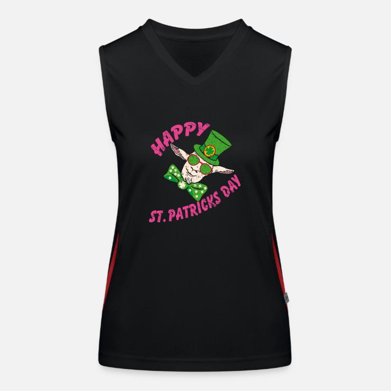 Joyeuse Saint-Patrick Drôle De Chèvre Folle Débardeur respirant contrasté Femme
