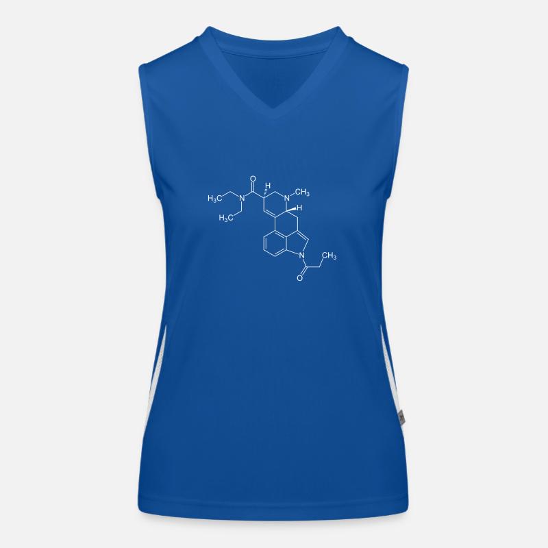 1P LSD Strukturformel - weiß Funktionelles Kontrast-Tank Top für Frauen
