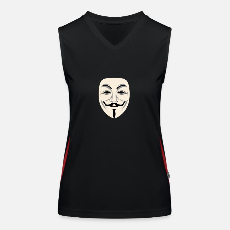 Anonymous Maske Funktionelles Kontrast-Tank Top für Frauen