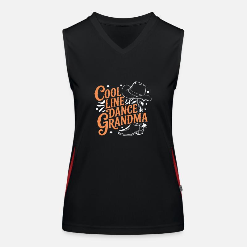 Coole Line Dance Oma Funktionelles Kontrast-Tank Top für Frauen