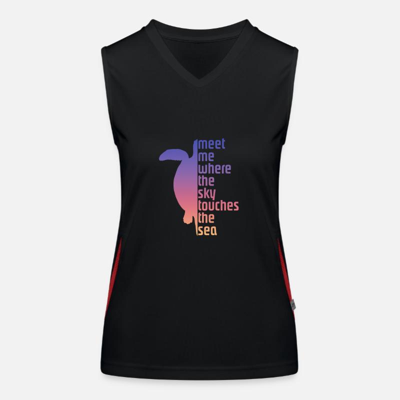 Turtle Slogan Schildkröte Spruch Funktionelles Kontrast-Tank Top für Frauen