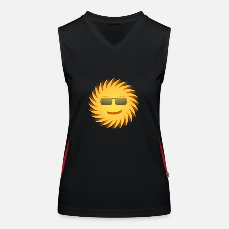 Sonne mit Sonnenbrille. Geschenkidee Funktionelles Kontrast-Tank Top für Frauen