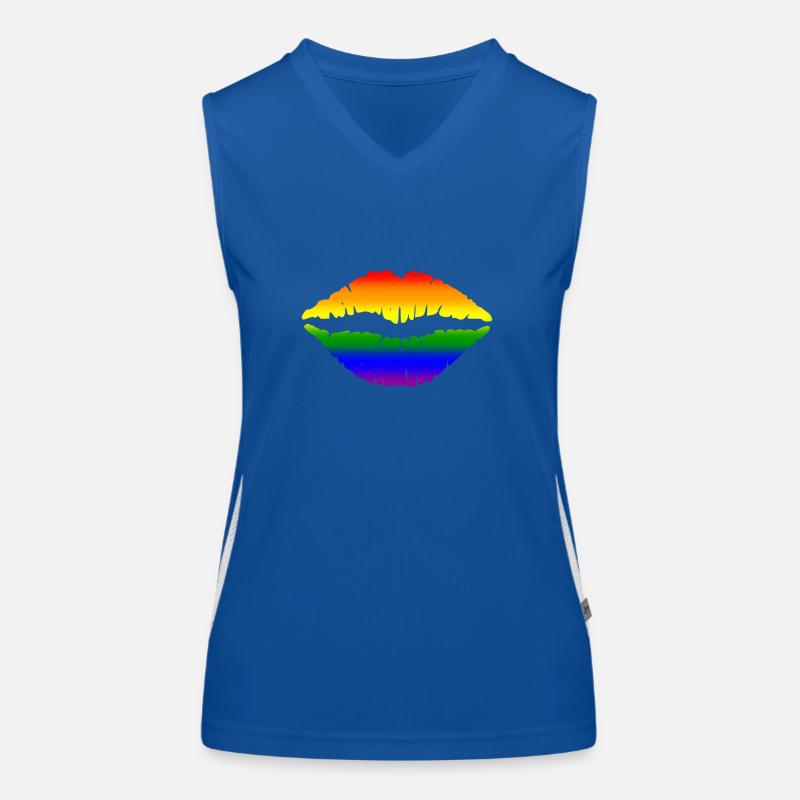 Regenbogen-Lippen Funktionelles Kontrast-Tank Top für Frauen