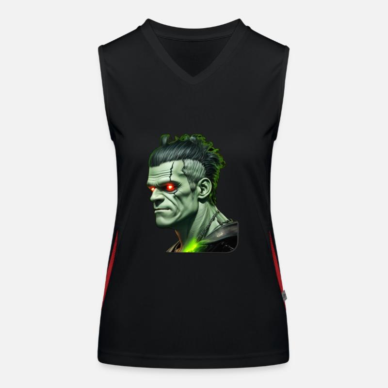 Halloween grünes Monster 5 Funktionelles Kontrast-Tank Top für Frauen