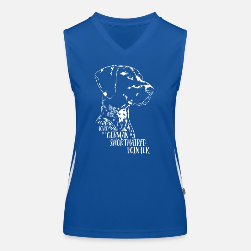 Loved by a German Shorthaired Pointer Hundespruch Funktionelles Kontrast-Tank Top für Frauen
