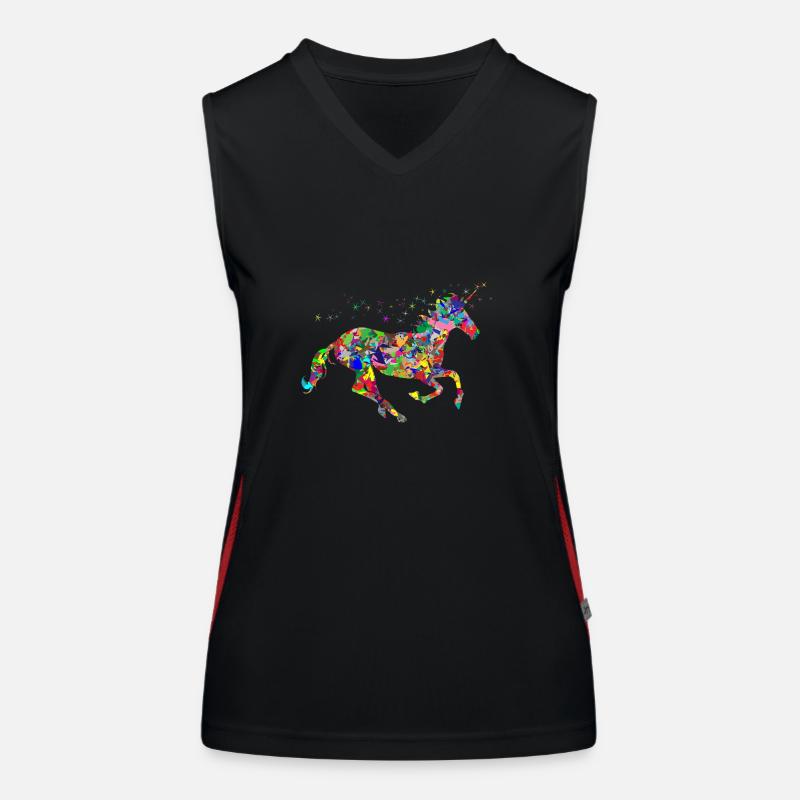 couleur arc-en-Unicorn Débardeur respirant contrasté Femme