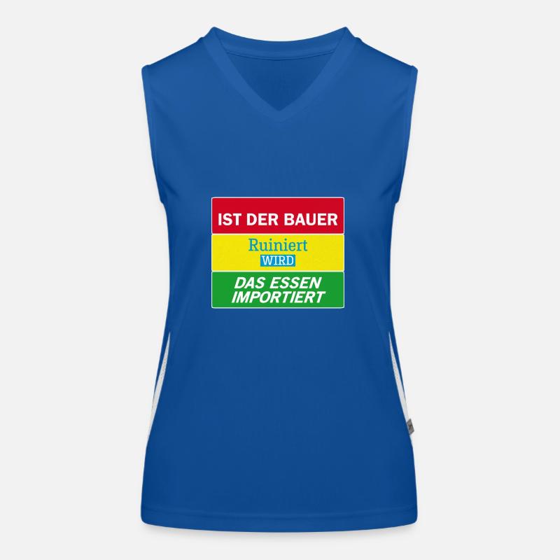 Bauernprotest Streik Demo Statement Ist der Bauer Funktionelles Kontrast-Tank Top für Frauen