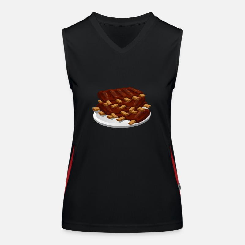 spare ribs fleisch schweinefleisch lebensmittel Funktionelles Kontrast-Tank Top für Frauen