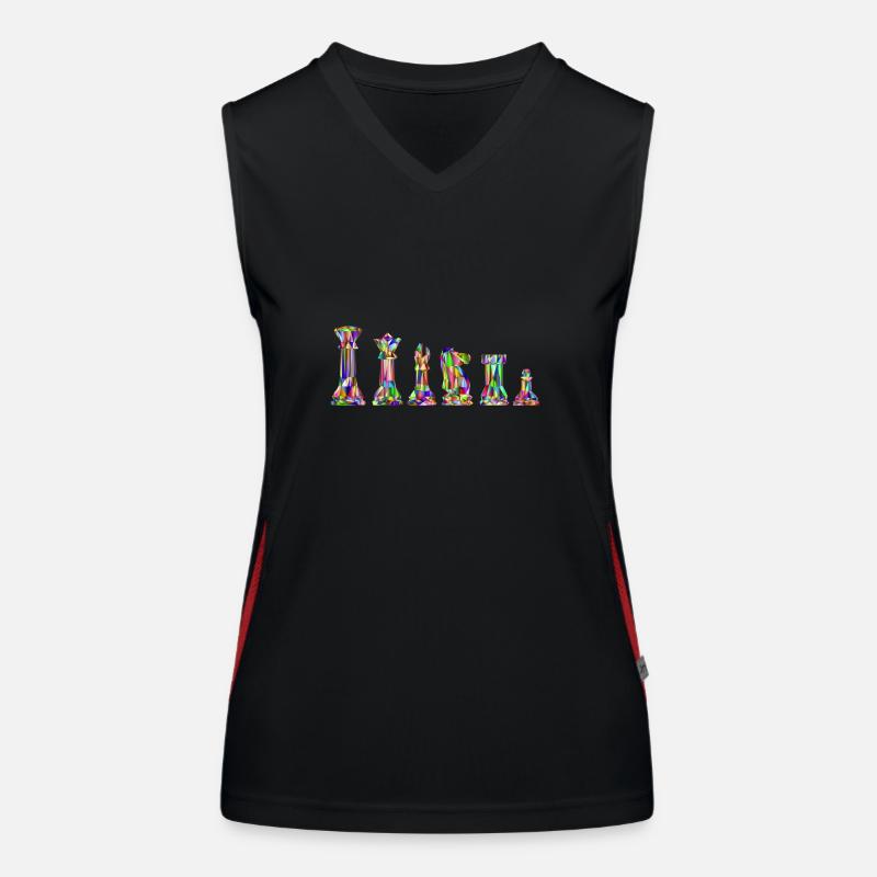 Chess - Women's Functional Contrast Tank Top - black/red