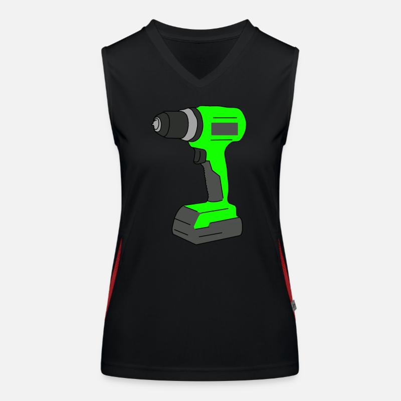 Cordless Screwdriver Craftsman Do-It-Yourself Tool Women's Functional Contrast Tank Top