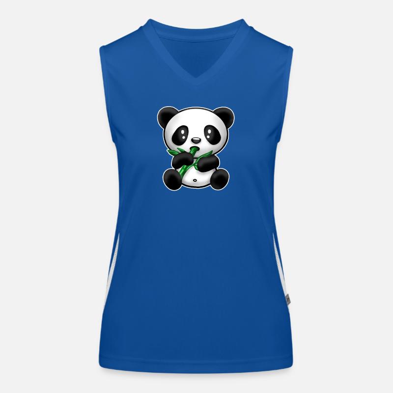 Panda mit Bambus Funktionelles Kontrast-Tank Top für Frauen