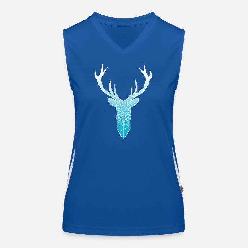 Tête de cerf dans la conception triangle (bleu clair) Débardeur respirant contrasté Femme