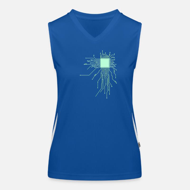 platine Core cpu Computer Nerd pc geek cyborg Herz Funktionelles Kontrast-Tank Top für Frauen