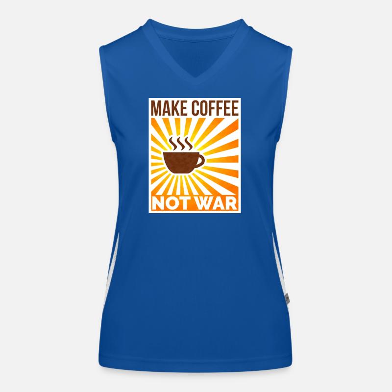 Make Coffee Not War Retro Spruch Funktionelles Kontrast-Tank Top für Frauen