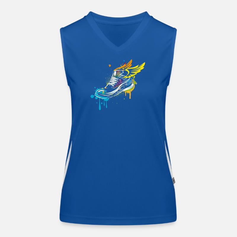 Sneaker graffiti with wings Women's Functional Contrast Tank Top