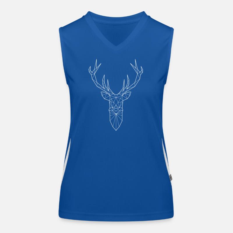 Deer head in triangle design (white) Women's Functional Contrast Tank Top
