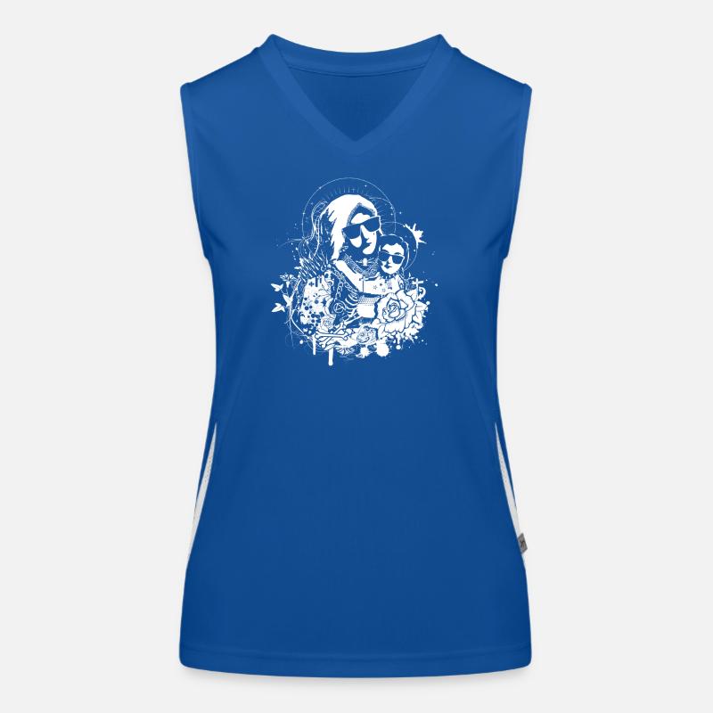 coole Muttergottes mit dem Jesuskind Funktionelles Kontrast-Tank Top für Frauen