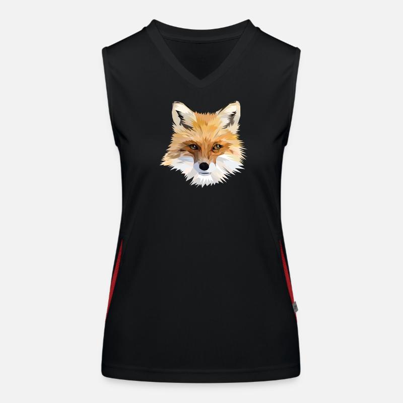 Polygonal Fox Head Women's Functional Contrast Tank Top